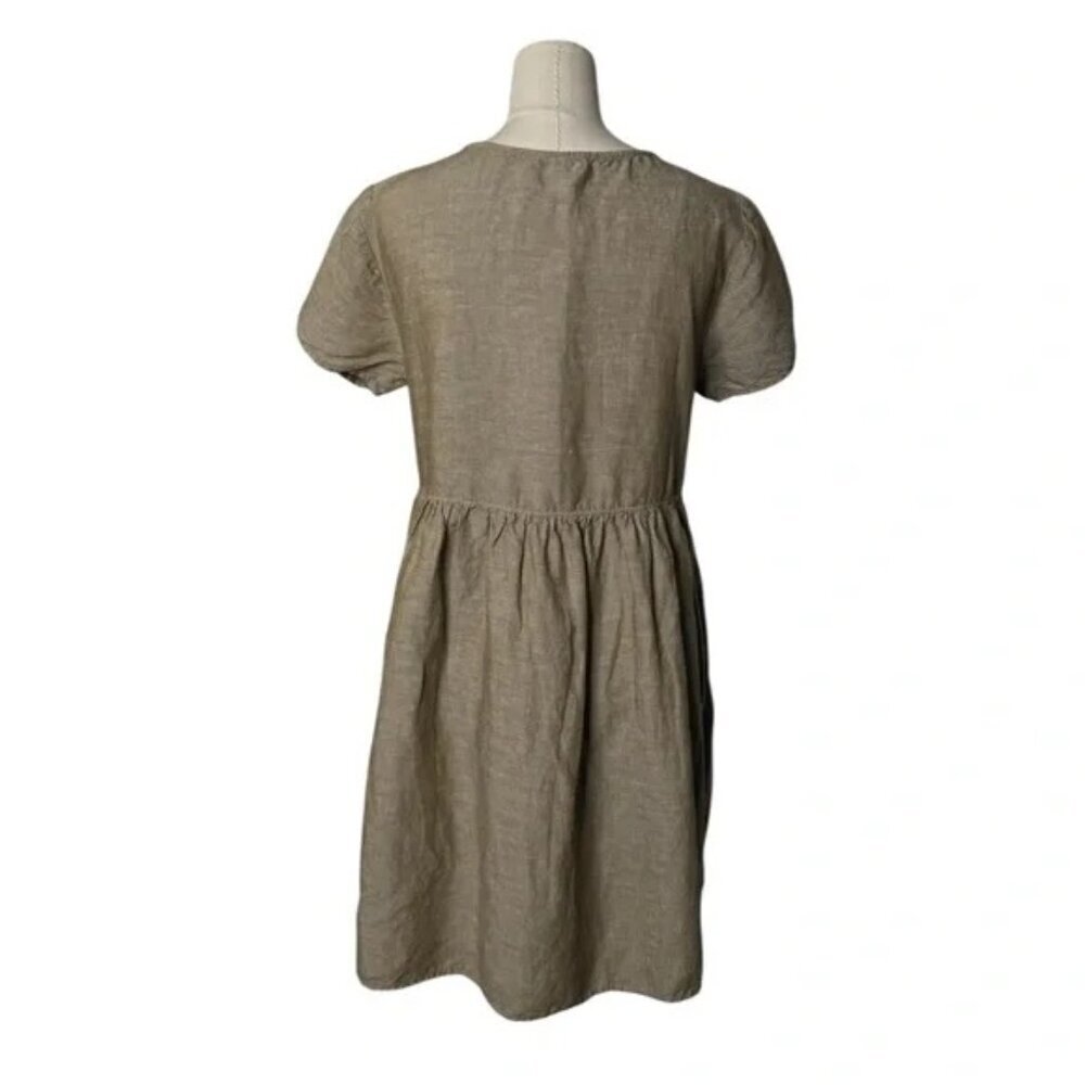 MADEWELL LINEN BUTTON FRONT BABY DOLL DRESS AL713 - Small - Picture 3 of 7